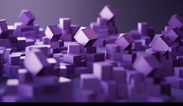 purple blocks, in illustration of Microsoft Teams